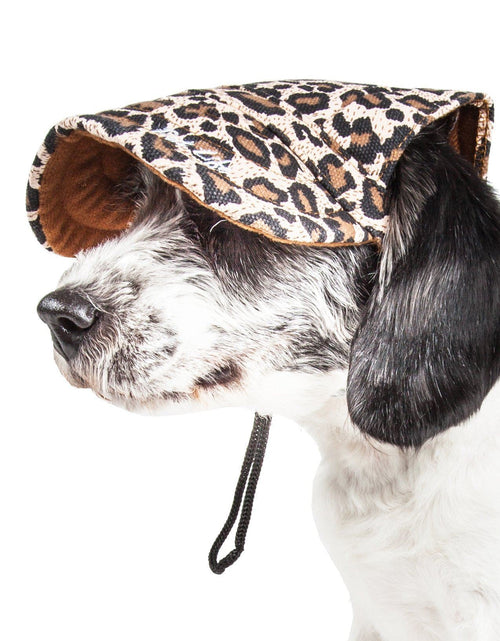 Load image into Gallery viewer, Pet Life ®  'Cheetah Bonita' Cheetah Patterned Uv Protectant Adjustable Fashion Dog Hat Cap
