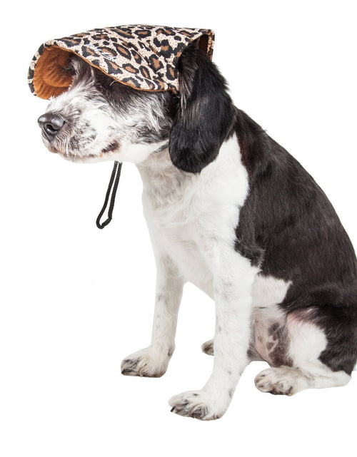 Load image into Gallery viewer, Pet Life ®  'Cheetah Bonita' Cheetah Patterned Uv Protectant Adjustable Fashion Dog Hat Cap

