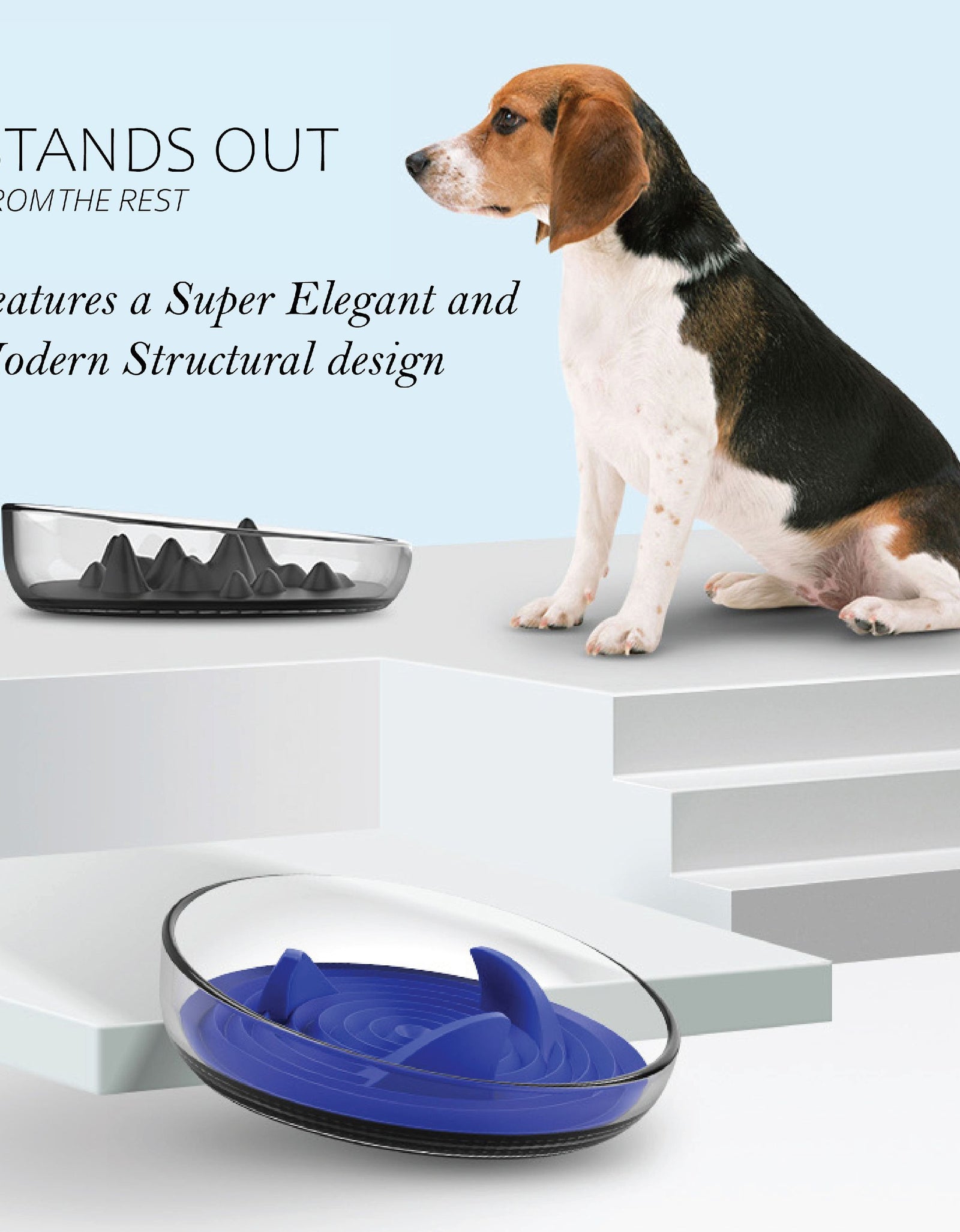 Pet Life ® 'Cirlicue' Mountain Shaped Modern Slow Feeding Pet Bowl