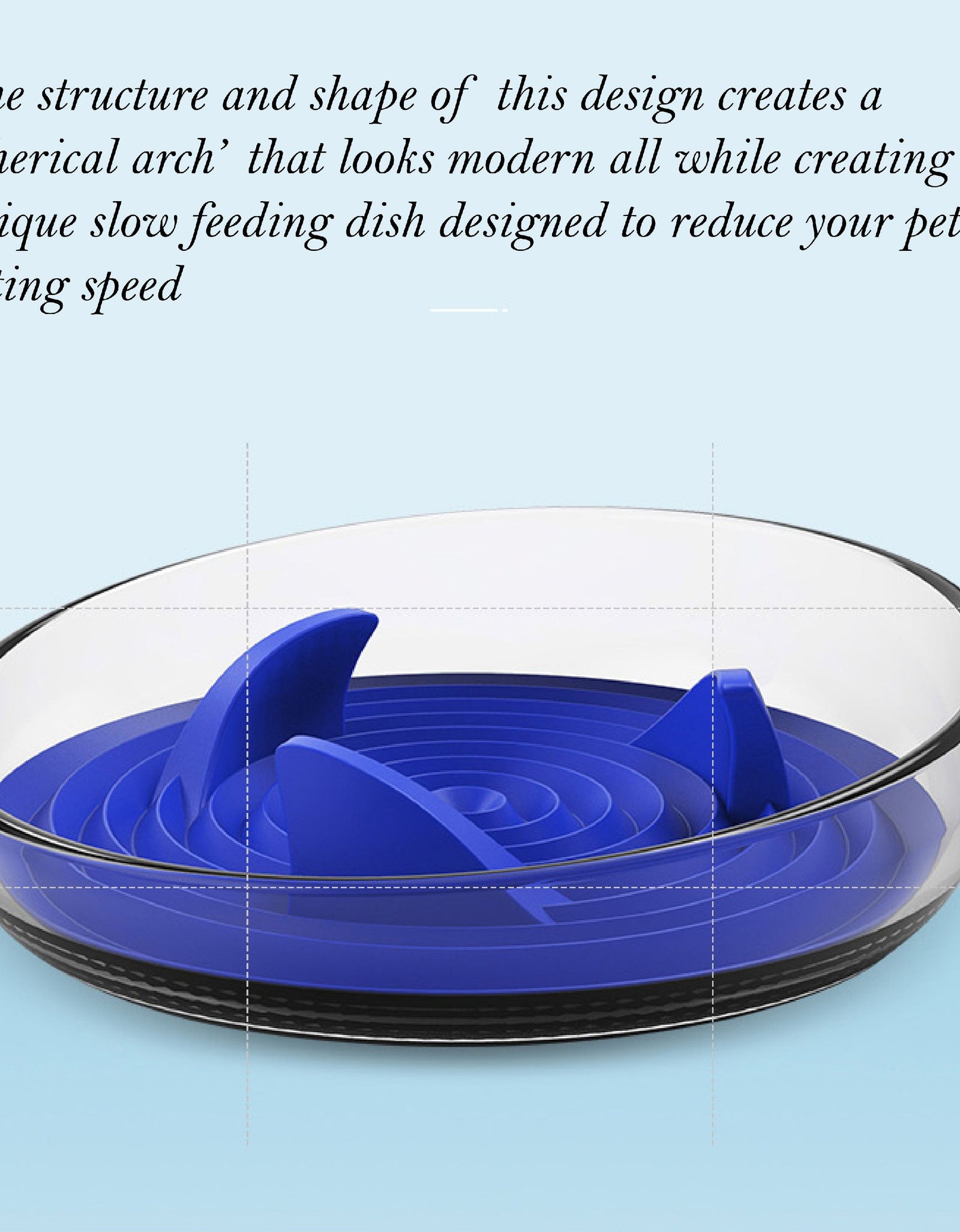 Pet Life ® 'Cirlicue' Shark Fin Shaped Modern Slow Feeding Pet Bowl