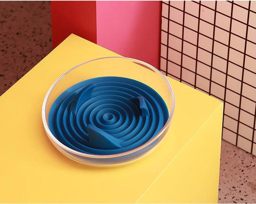 Load image into Gallery viewer, Pet Life ® 'Cirlicue' Shark Fin Shaped Modern Slow Feeding Pet Bowl
