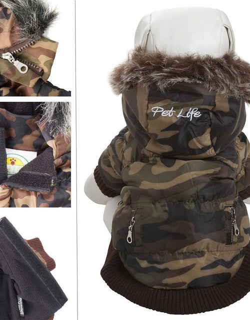 Load image into Gallery viewer, Pet Life ® Classic Metallic Fashion 3M Insulated Dog Coat Parka  w/ Removable Hood
