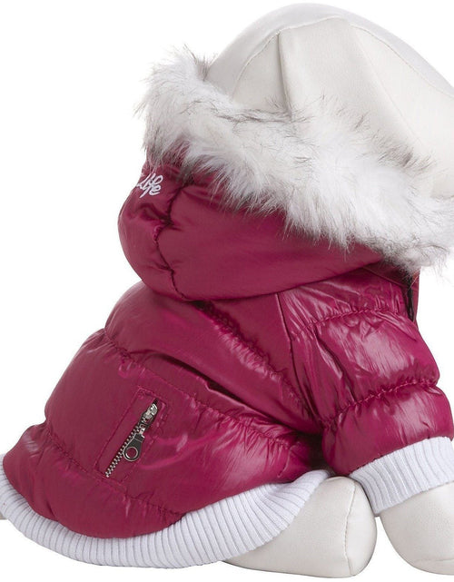 Load image into Gallery viewer, Pet Life ® Classic Metallic Fashion 3M Insulated Dog Coat Parka  w/ Removable Hood

