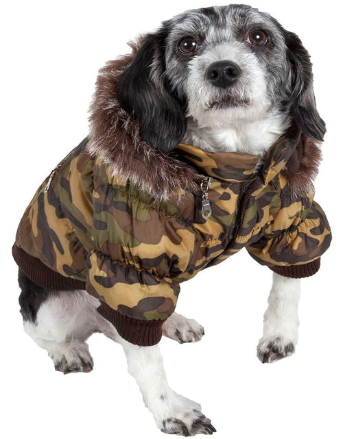 Load image into Gallery viewer, Pet Life ® Classic Metallic Fashion 3M Insulated Dog Coat Parka  w/ Removable Hood
