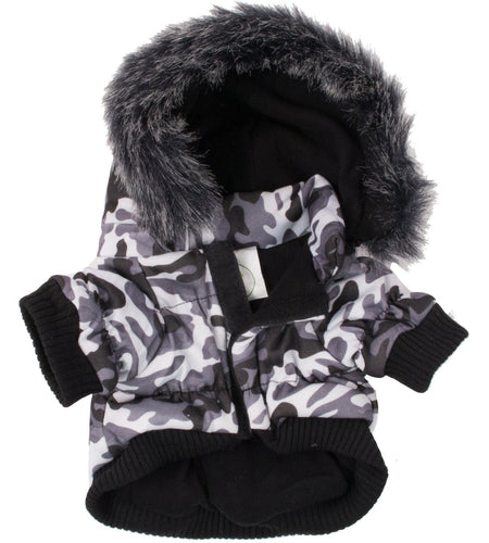 Pet Life ® Classic Metallic Fashion 3M Insulated Dog Coat Parka  w/ Removable Hood