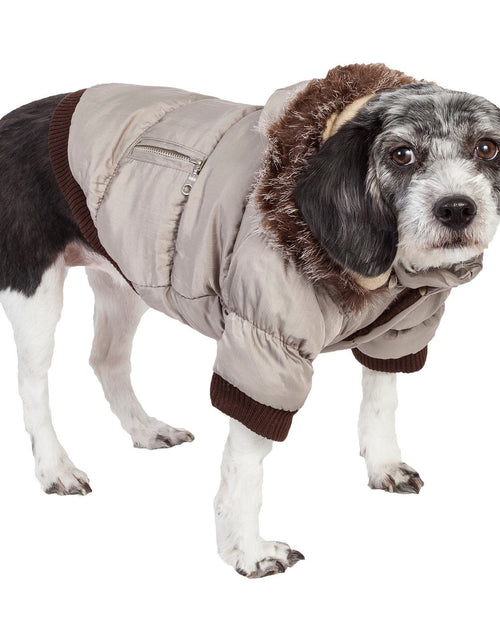 Load image into Gallery viewer, Pet Life ® Classic Metallic Fashion 3M Insulated Dog Coat Parka  w/ Removable Hood
