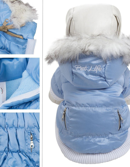 Load image into Gallery viewer, Pet Life ® Classic Metallic Fashion 3M Insulated Dog Coat Parka  w/ Removable Hood
