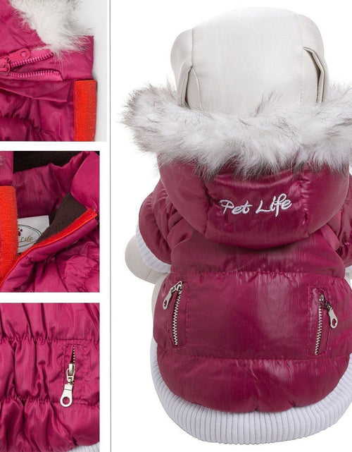 Load image into Gallery viewer, Pet Life ® Classic Metallic Fashion 3M Insulated Dog Coat Parka  w/ Removable Hood

