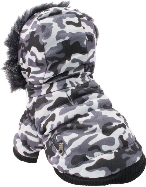 Load image into Gallery viewer, Pet Life ® Classic Metallic Fashion 3M Insulated Dog Coat Parka  w/ Removable Hood
