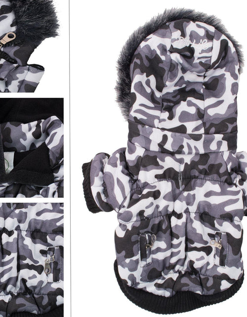 Load image into Gallery viewer, Pet Life ® Classic Metallic Fashion 3M Insulated Dog Coat Parka  w/ Removable Hood
