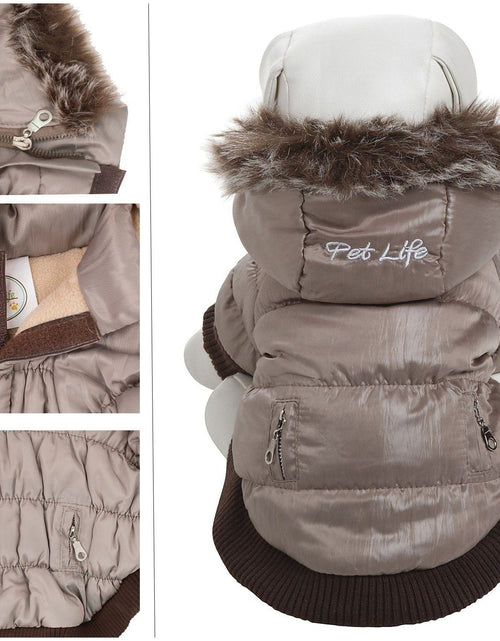 Load image into Gallery viewer, Pet Life ® Classic Metallic Fashion 3M Insulated Dog Coat Parka  w/ Removable Hood
