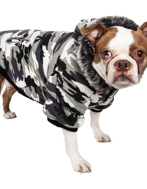 Load image into Gallery viewer, Pet Life ® Classic Metallic Fashion 3M Insulated Dog Coat Parka  w/ Removable Hood
