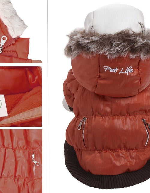 Load image into Gallery viewer, Pet Life ® Classic Metallic Fashion 3M Insulated Dog Coat Parka  w/ Removable Hood

