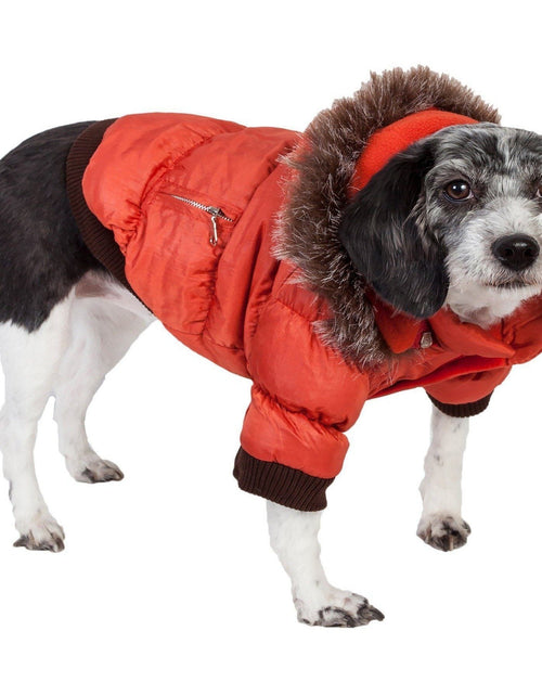 Load image into Gallery viewer, Pet Life ® Classic Metallic Fashion 3M Insulated Dog Coat Parka  w/ Removable Hood
