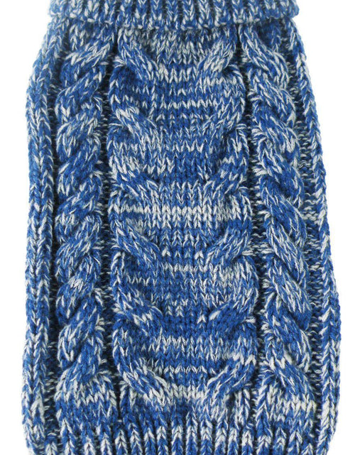 Load image into Gallery viewer, Pet Life ® Classical 'True Blue' Heavy Cable Knitted Ribbed Fashion Dog Sweater
