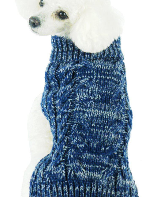 Load image into Gallery viewer, Pet Life ® Classical 'True Blue' Heavy Cable Knitted Ribbed Fashion Dog Sweater
