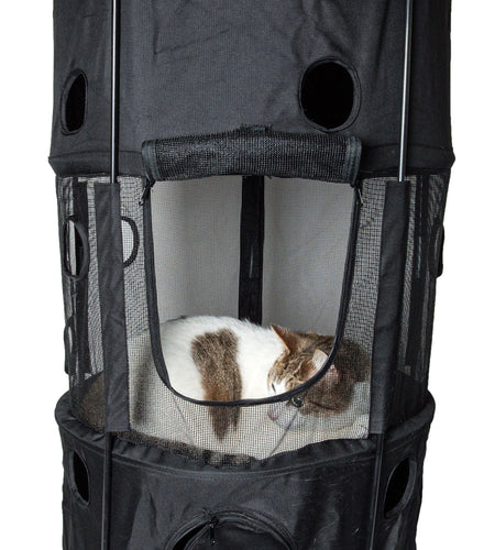 Pet Life ® 'Climber-Tree' Play-Active Travel Collapsible Lightweight Kitty Cat Tree House Lounger