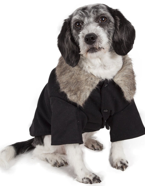Load image into Gallery viewer, Pet Life ® 'Coast-Guard' Buttoned Fashion Faux-Fur Collared Wool Dog Coat
