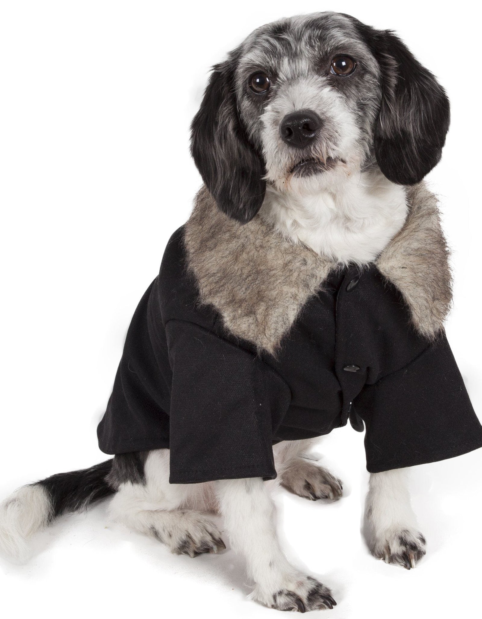 Pet Life ® 'Coast-Guard' Buttoned Fashion Faux-Fur Collared Wool Dog Coat