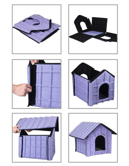 Load image into Gallery viewer, Pet Life ® 'Collapsi-Pad' Folding Lightweight Travel Pet House with inner Mat
