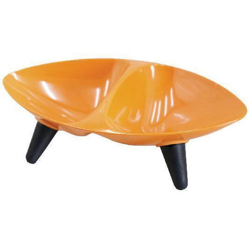 Load image into Gallery viewer, Pet Life ® 'Couture Sculptured' Dishwasher Safe Melamine Food and Water Double Pet Bowl
