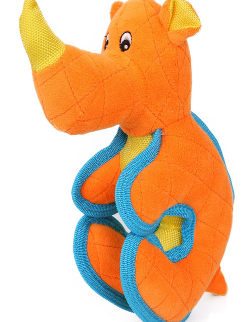 Load image into Gallery viewer, Pet Life ® 'Dino-Funimal' Animated Nylon Plush Squeaker Dog Toy
