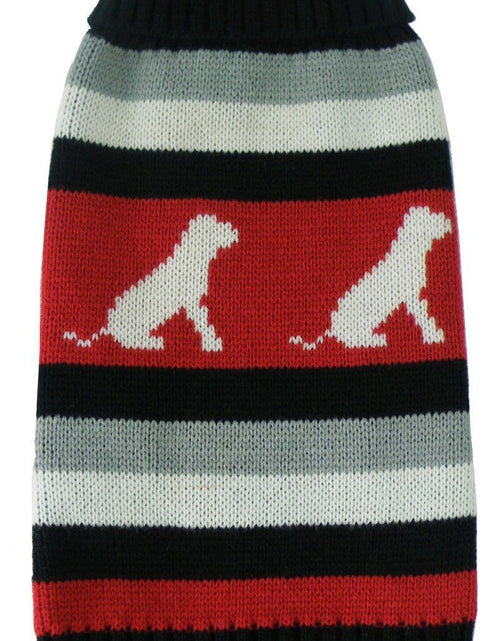 Load image into Gallery viewer, Pet Life ® Dog Patterned Fashion Striped Ribbed Turtle Neck Dog Sweater
