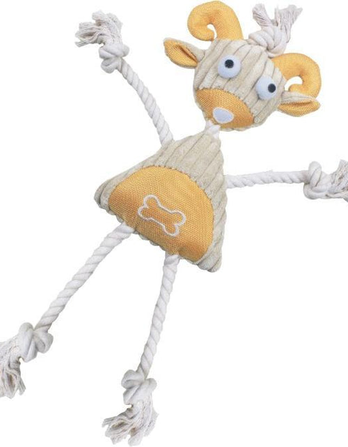 Load image into Gallery viewer, Pet Life ® 'Doll Mannequin' Natural Jute and Rope Squeak Dog Toy
