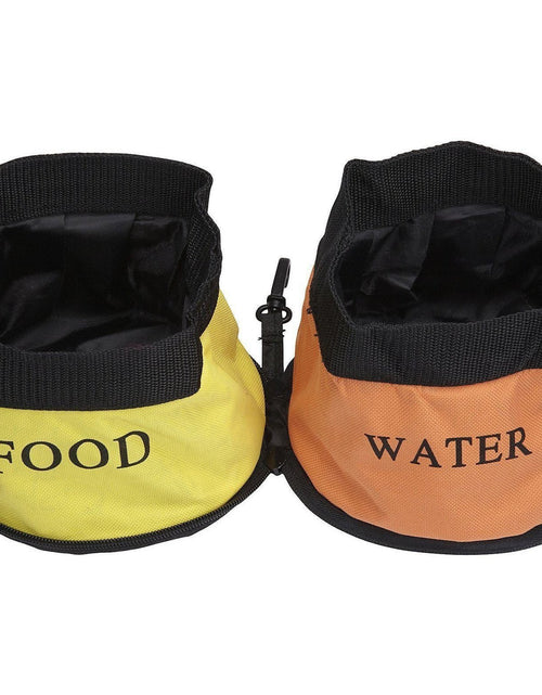 Load image into Gallery viewer, Pet Life ® 'Dual Folding' Food and Water Collapsible Pet Travel Cat and Dog Bowl
