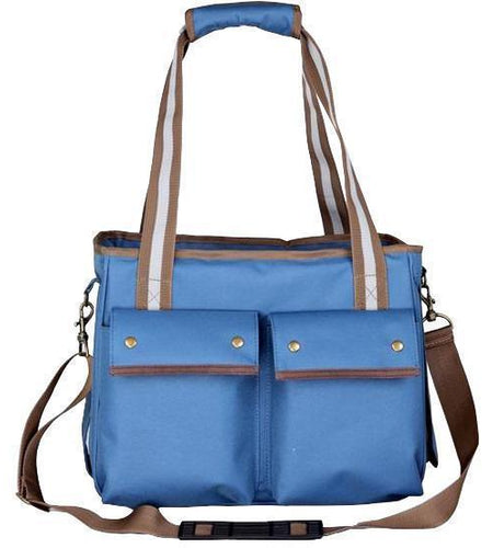 Pet Life ® Dual Snap Pocketed Fashion Designer Canvas Travel Pet Dog Carrier