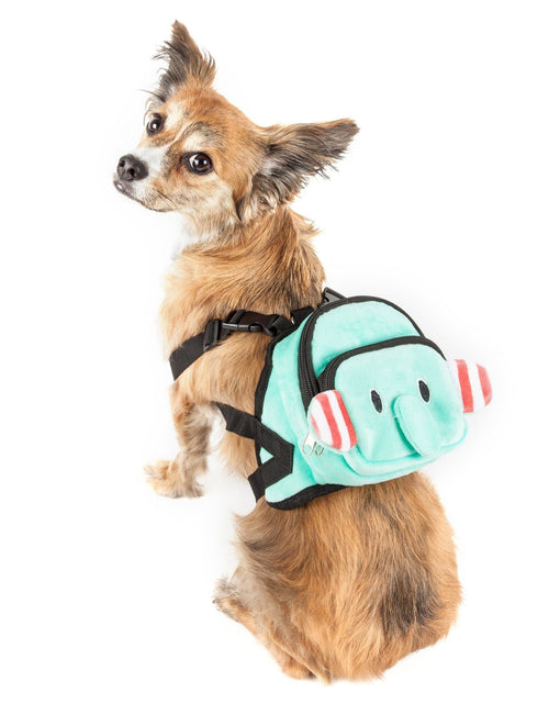 Load image into Gallery viewer, Pet Life ® 'Dumbone' Dual-Pocketed Animated Fashion Dog Harness Backpack
