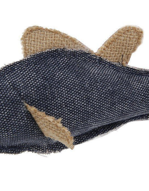 Load image into Gallery viewer, Pet Life ® Durable Fish Denim Plush Teaser Cat Toy
