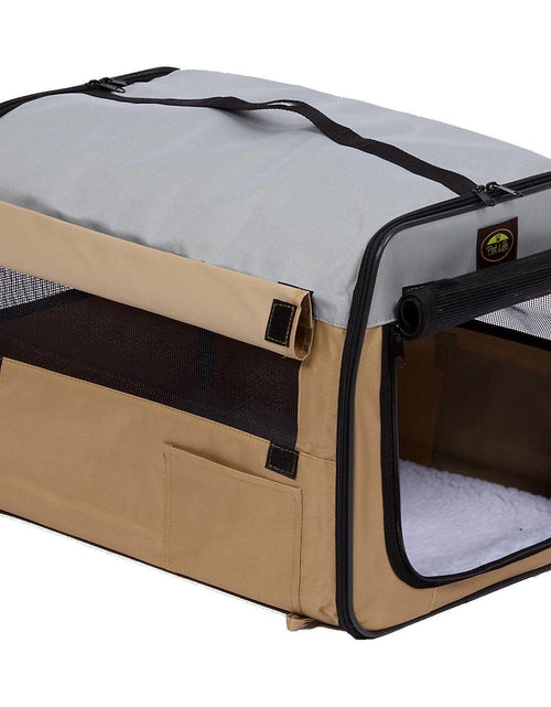 Load image into Gallery viewer, Pet Life ® 'Easy Folding' Zippered Folding Collapsible Wire Framed Lightweight Pet Dog Crate Carrier
