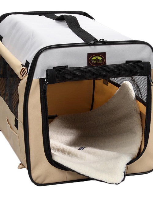Load image into Gallery viewer, Pet Life ® 'Easy Folding' Zippered Folding Collapsible Wire Framed Lightweight Pet Dog Crate Carrier

