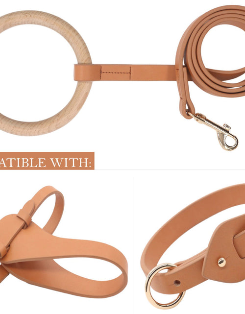 Load image into Gallery viewer, Pet Life ® 'Ever-Craft' Boutique Series Beechwood and Leather Designer Dog Leash
