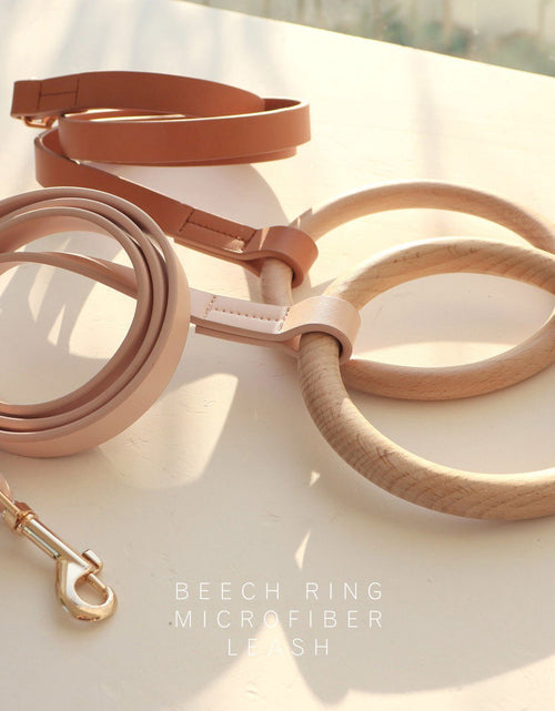 Load image into Gallery viewer, Pet Life ® 'Ever-Craft' Boutique Series Beechwood and Leather Designer Dog Leash
