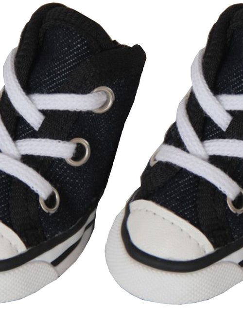 Load image into Gallery viewer, Pet Life ® 'Extreme-Skater' Canvas Casual Grip Pet Dog Shoes Sneakers - Set Of 4
