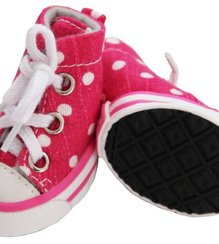 Pet Life ® 'Extreme-Skater' Canvas Casual Grip Pet Dog Shoes Sneakers - Set Of 4