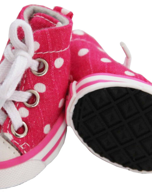 Load image into Gallery viewer, Pet Life ® 'Extreme-Skater' Canvas Casual Grip Pet Dog Shoes Sneakers - Set Of 4
