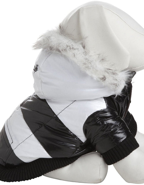 Load image into Gallery viewer, Pet Life ® Fashion Striped 3M Insulated Ultra-Plush Pet Dog Parka Coat w/ Removable Hood

