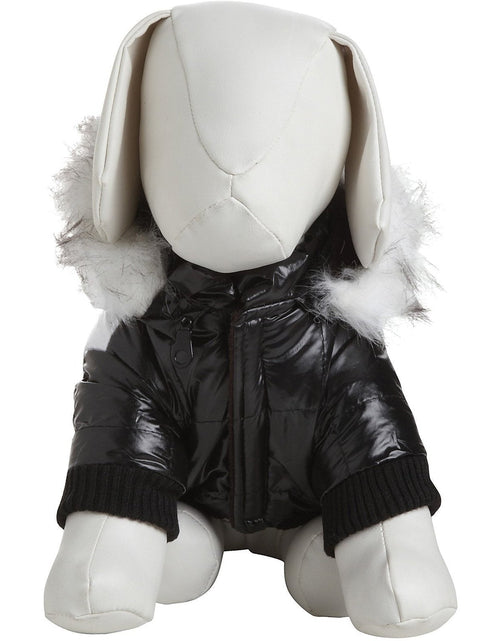 Load image into Gallery viewer, Pet Life ® Fashion Striped 3M Insulated Ultra-Plush Pet Dog Parka Coat w/ Removable Hood
