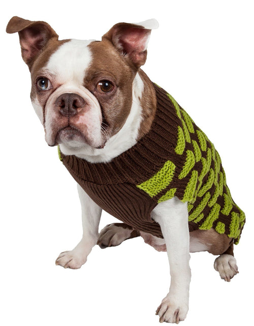Load image into Gallery viewer, Pet Life ® Fashion Weaved Heavy Knit Designer Ribbed Turtle Neck Dog Sweater

