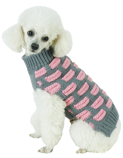 Load image into Gallery viewer, Pet Life ® Fashion Weaved Heavy Knit Designer Ribbed Turtle Neck Dog Sweater
