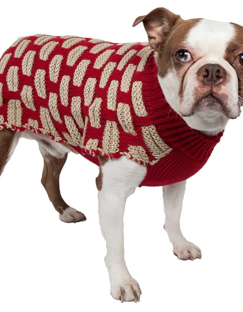 Load image into Gallery viewer, Pet Life ® Fashion Weaved Heavy Knit Designer Ribbed Turtle Neck Dog Sweater
