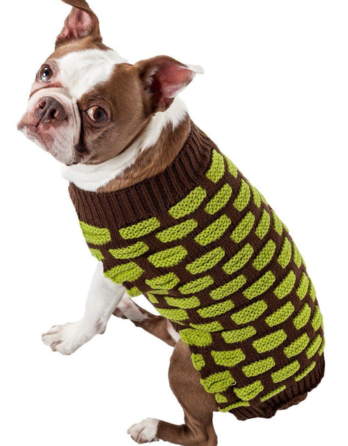 Load image into Gallery viewer, Pet Life ® Fashion Weaved Heavy Knit Designer Ribbed Turtle Neck Dog Sweater

