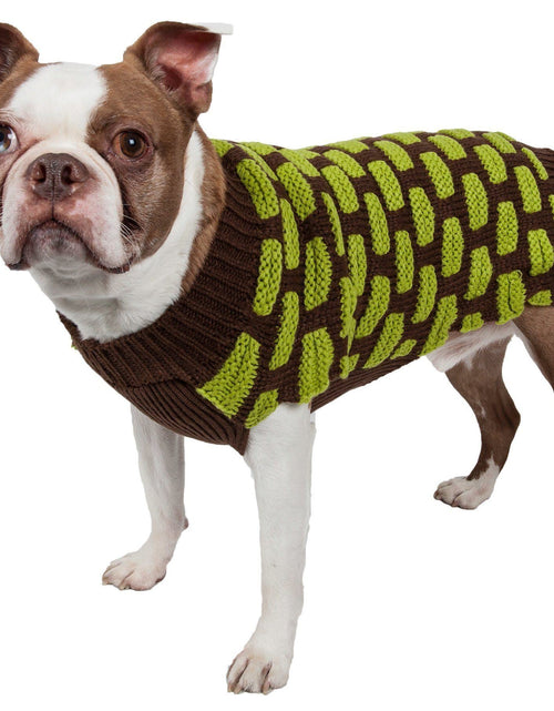 Load image into Gallery viewer, Pet Life ® Fashion Weaved Heavy Knit Designer Ribbed Turtle Neck Dog Sweater
