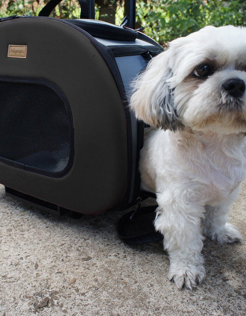 Load image into Gallery viewer, Pet Life ® 'Final Destination' Airline Approved 2-in-1 Tough-Shell Wheeled Collapsible Travel Fashion Pet Dog Carrier Crate
