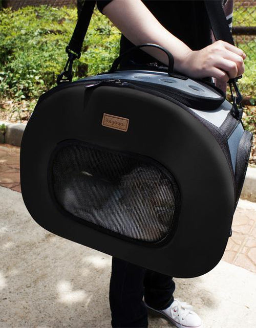 Load image into Gallery viewer, Pet Life ® 'Final Destination' Airline Approved 2-in-1 Tough-Shell Wheeled Collapsible Travel Fashion Pet Dog Carrier Crate
