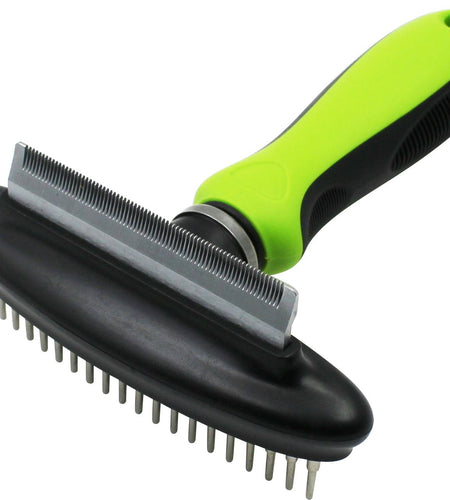 Pet Life ® Flex Series 2-in-1 Dual-Sided Grooming Undercoat Pet Rake and Deshedder