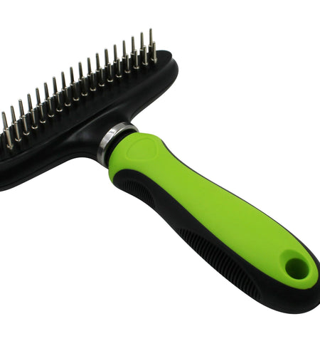 Pet Life ® Flex Series Dual-Row Grooming Rake Pet Comb